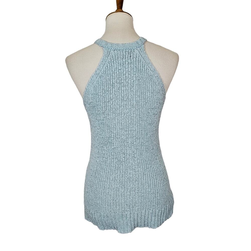Clich Blue Tape Yarn High Neck Sweater Tank View 4